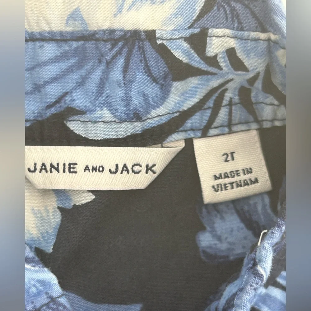 Janie and Jack Bundle Of 2T -Madres Plaid Red Shirt/Tropical Blue‎ Floral Poplin